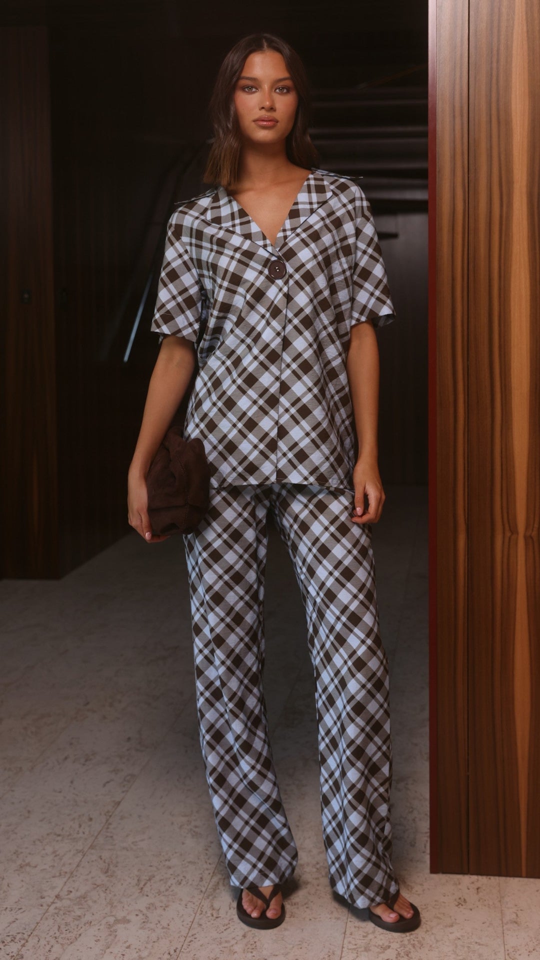 Imogen | Women's Short Sleeve Plaid Button Shirt