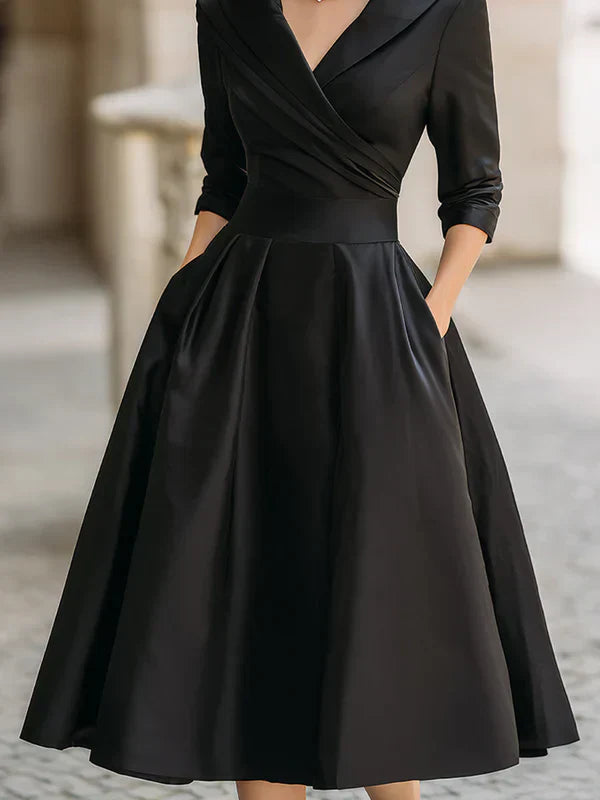 Gabriella | Elegant Midi Dress with Refined Details and Practical Pockets
