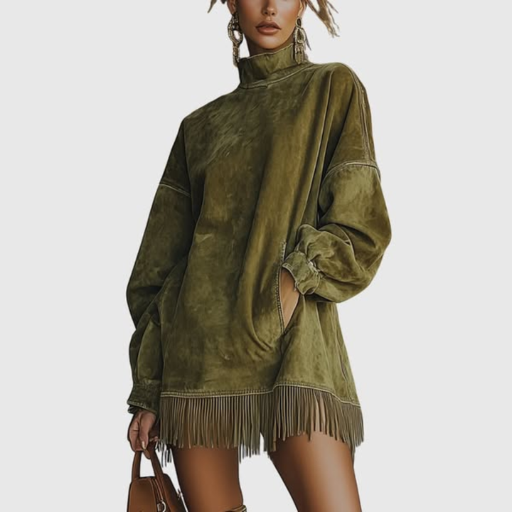 Lena | Elegant dress with subtle fringes