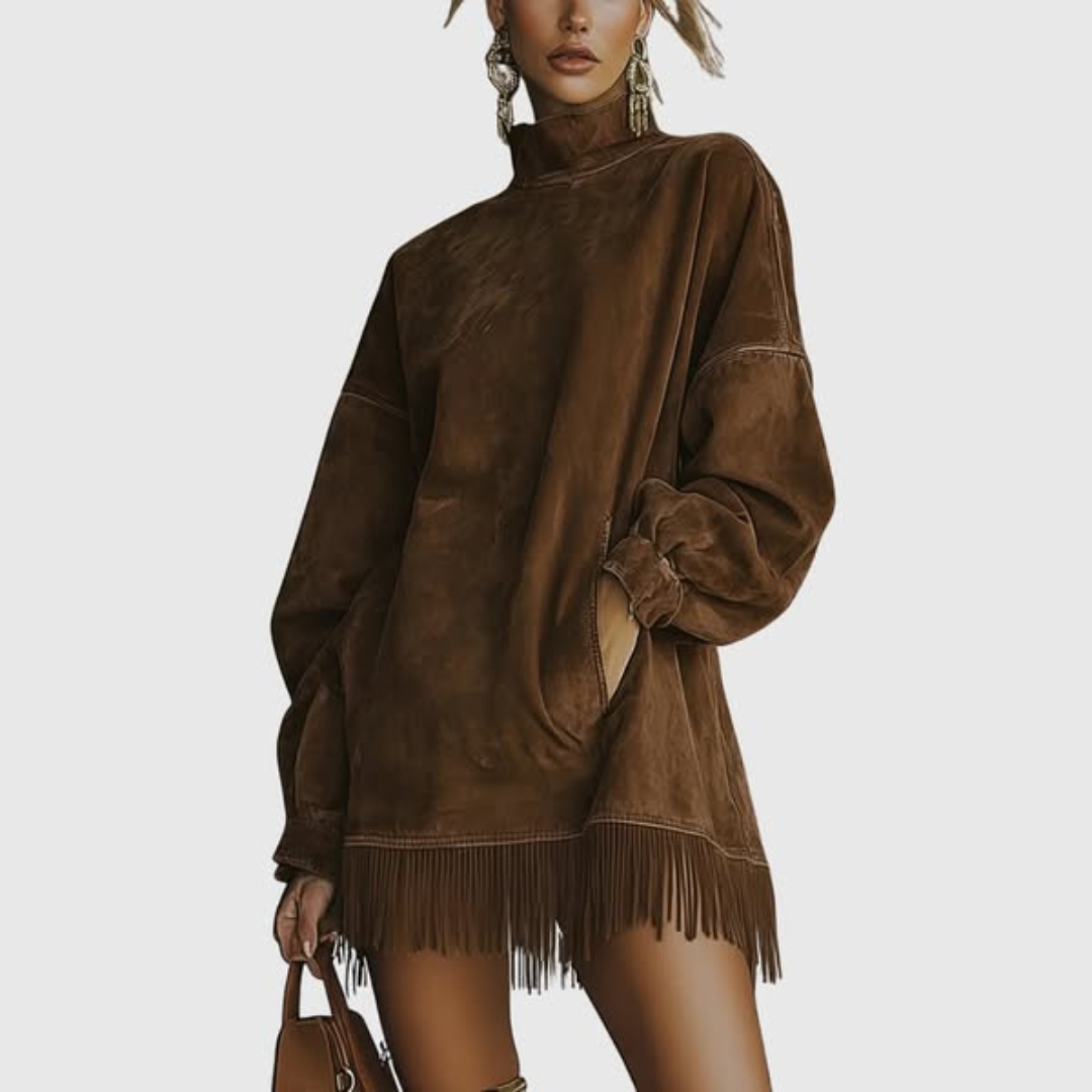 Lena | Elegant dress with subtle fringes