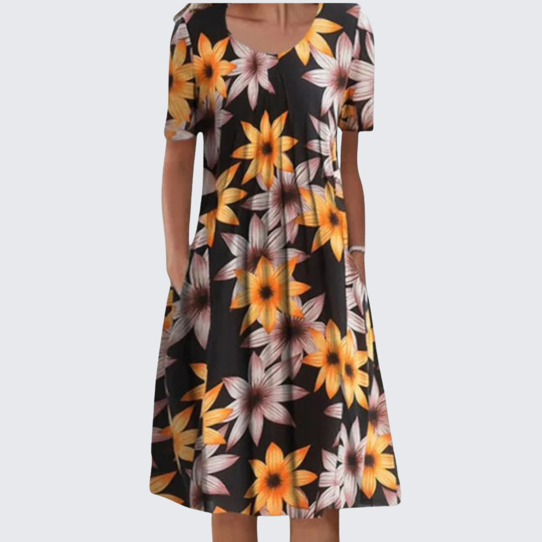 Luna | Effortless Floral Dress with Pockets