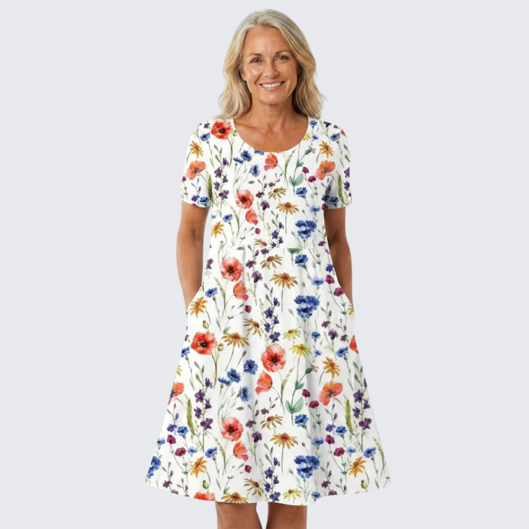 Luna | Effortless Floral Dress with Pockets