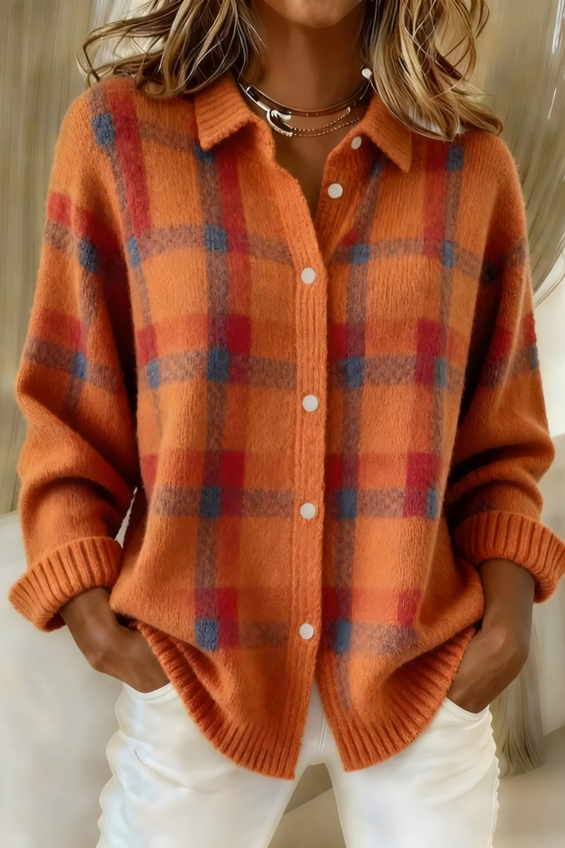 Theresa | Checked Knit Cardigan