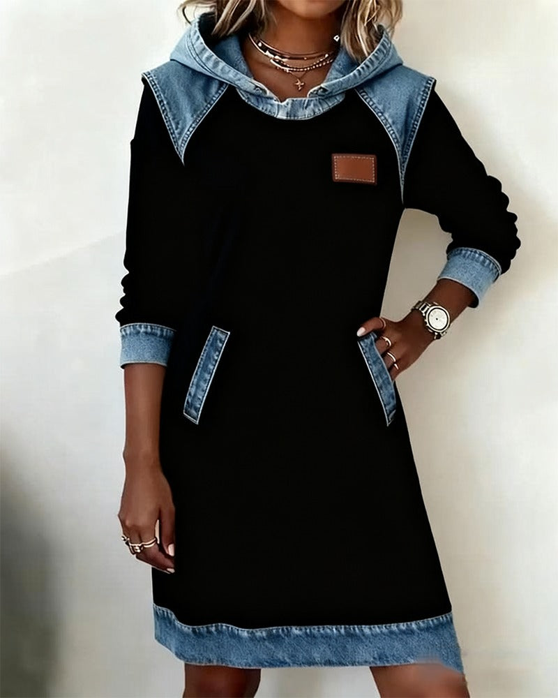 Lena | Denim hooded dress