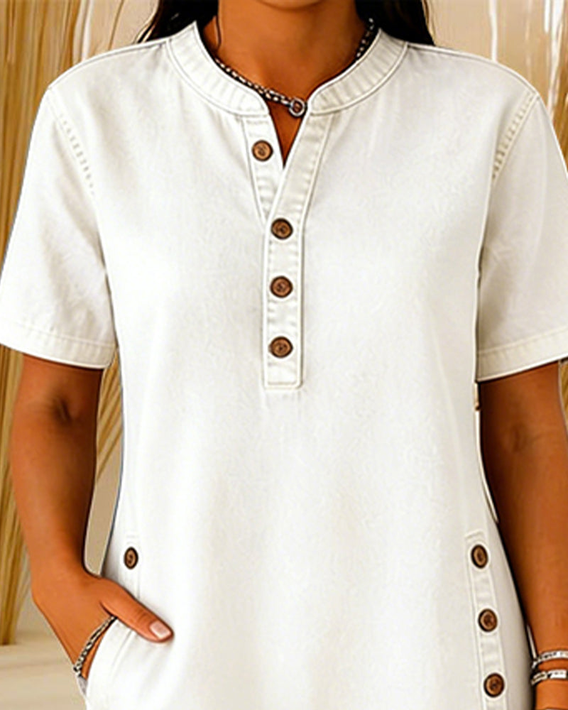Dress Buttoned Casual Denim
