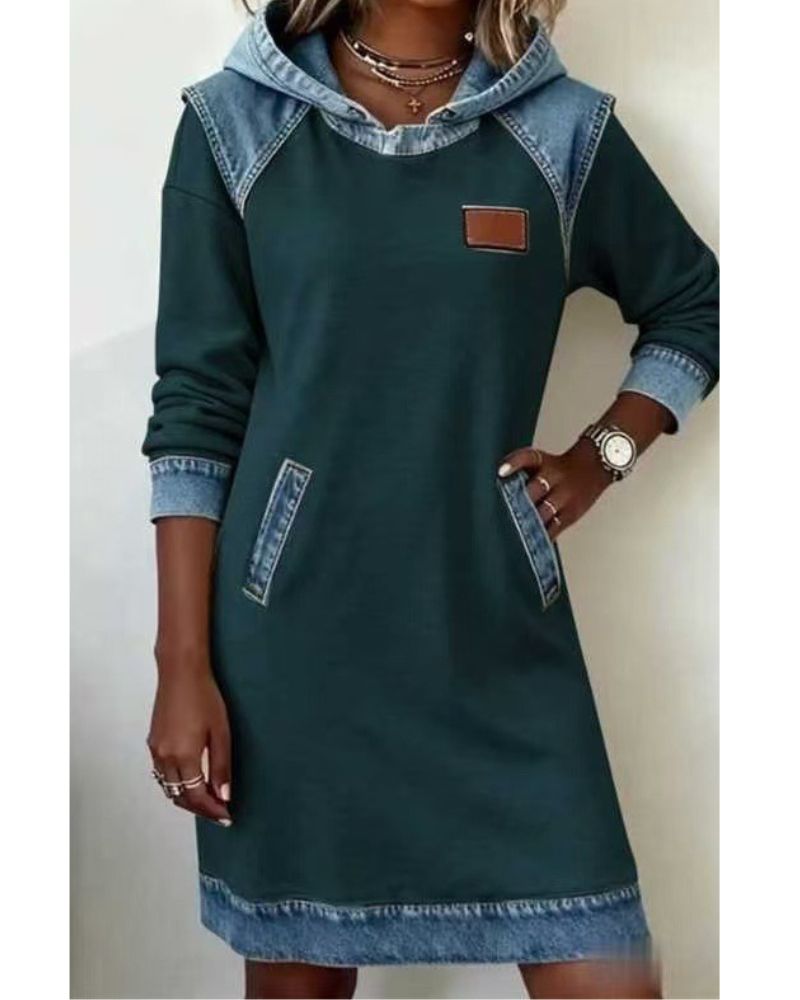 Lena | Denim hooded dress