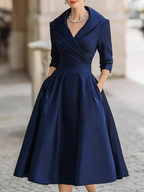 Gabriella | Elegant Midi Dress with Refined Details and Practical Pockets