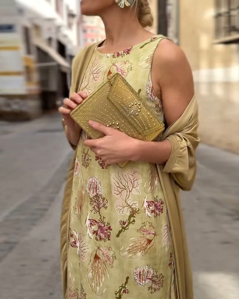 Sleeveless Maxi Dress + Matching Cardigan