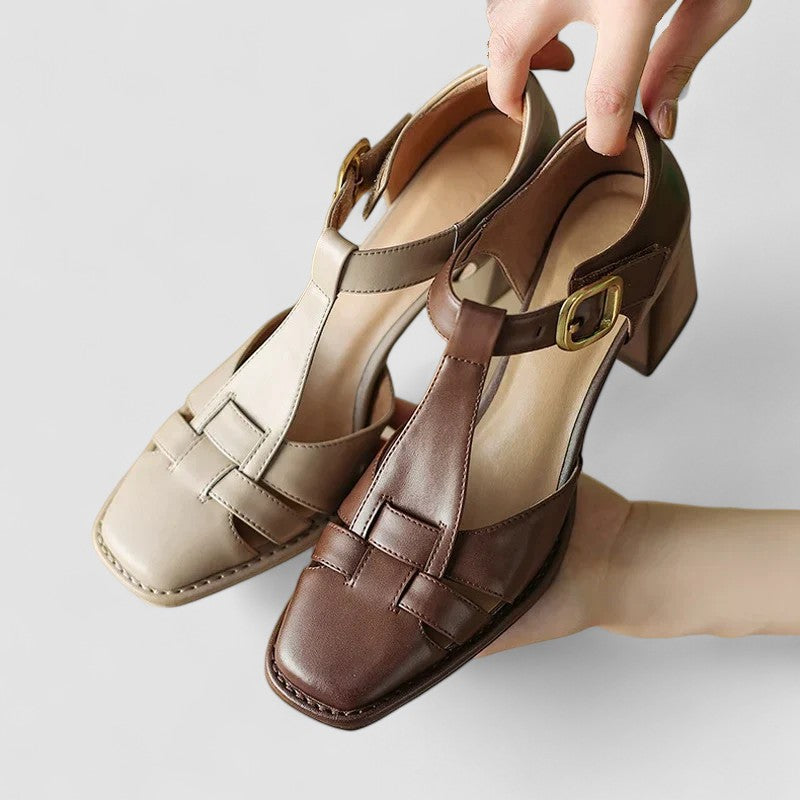 Elyxiana | Orthopaedic T-Strap Block Heels