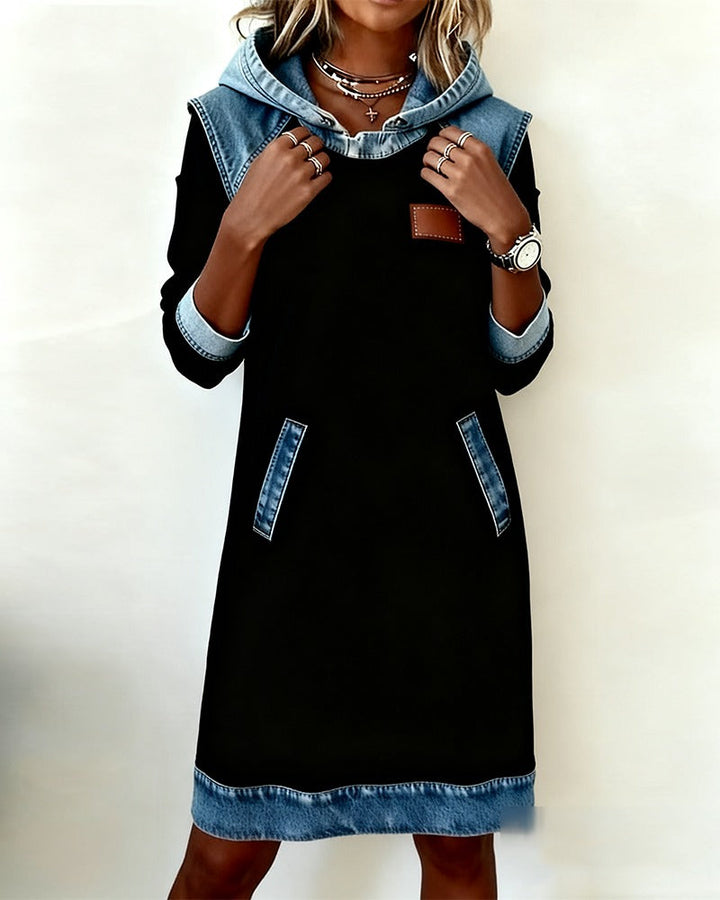 Lena | Denim hooded dress