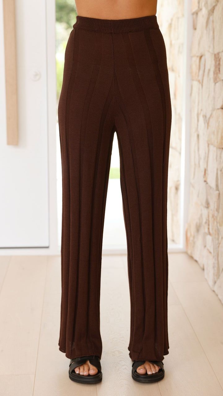 Bayu | Women's Ribbed Knit Wide Leg Pants