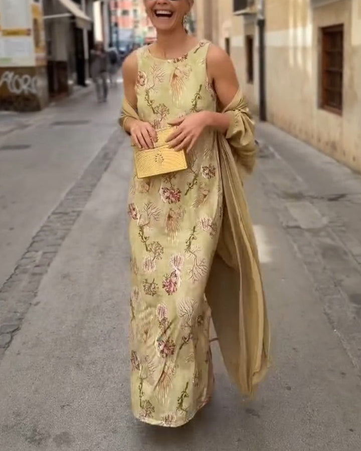 Sleeveless Maxi Dress + Matching Cardigan