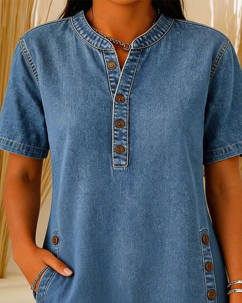 Dress Buttoned Casual Denim