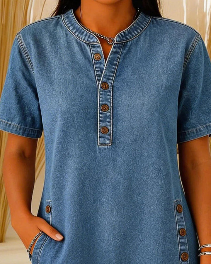 Dress Buttoned Casual Denim