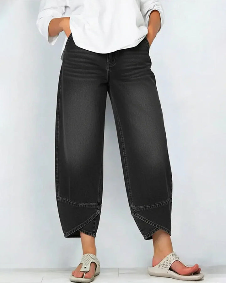 Casual Patchwork Denim Pants
