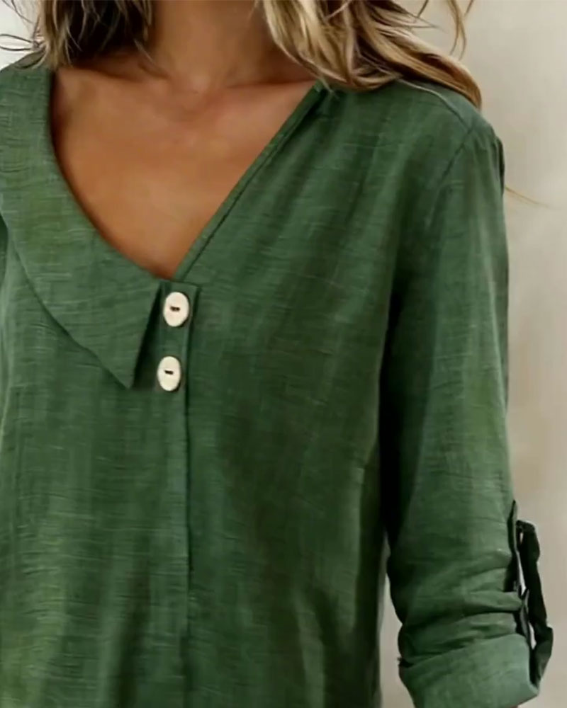 Solid Color Top with Irregular Neckline