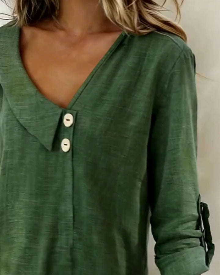 Solid Color Top with Irregular Neckline