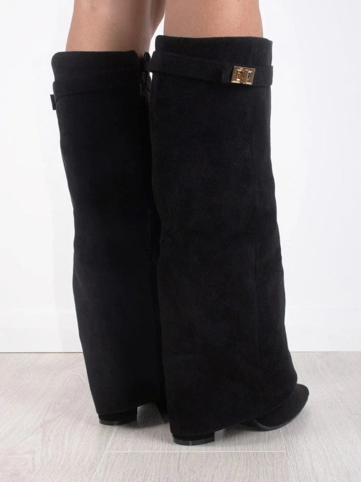 Emily | Women’s Leather Thigh-High Boots with Buckle