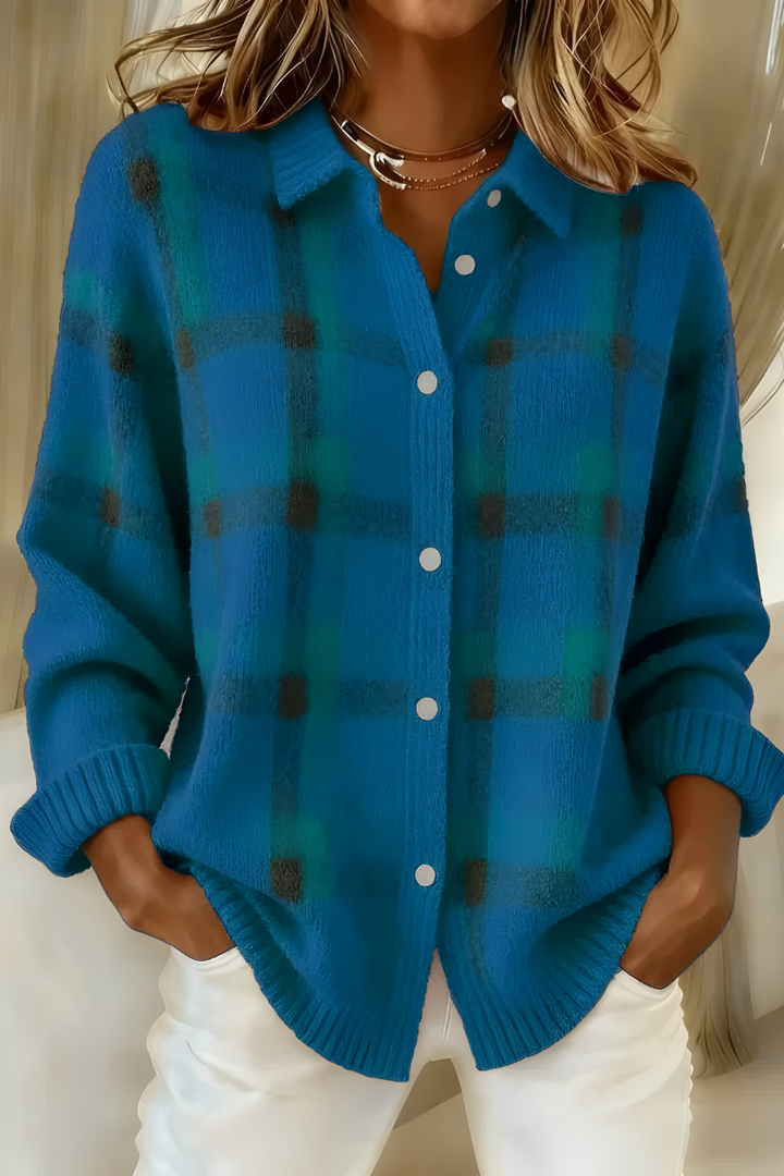 Theresa | Checked Knit Cardigan
