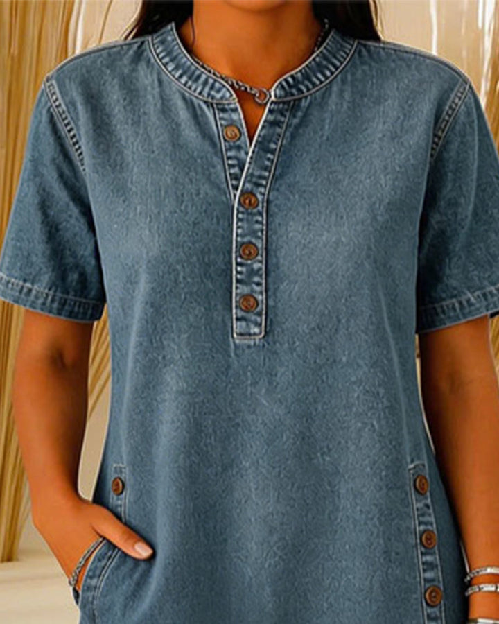 Dress Buttoned Casual Denim
