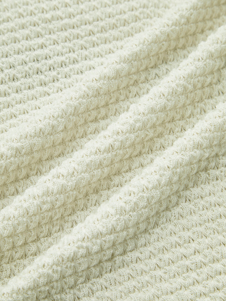 Sage | Women's Fitted Waffle Knit Long Sleeve Top