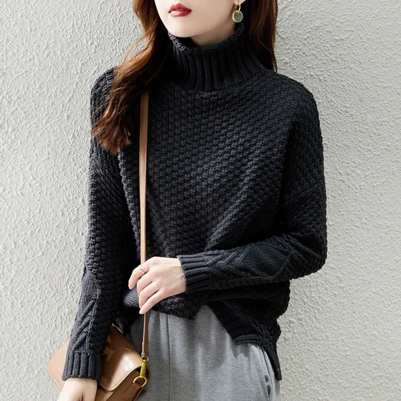 Joanna | Women's Cable Knit Turtleneck Jumper