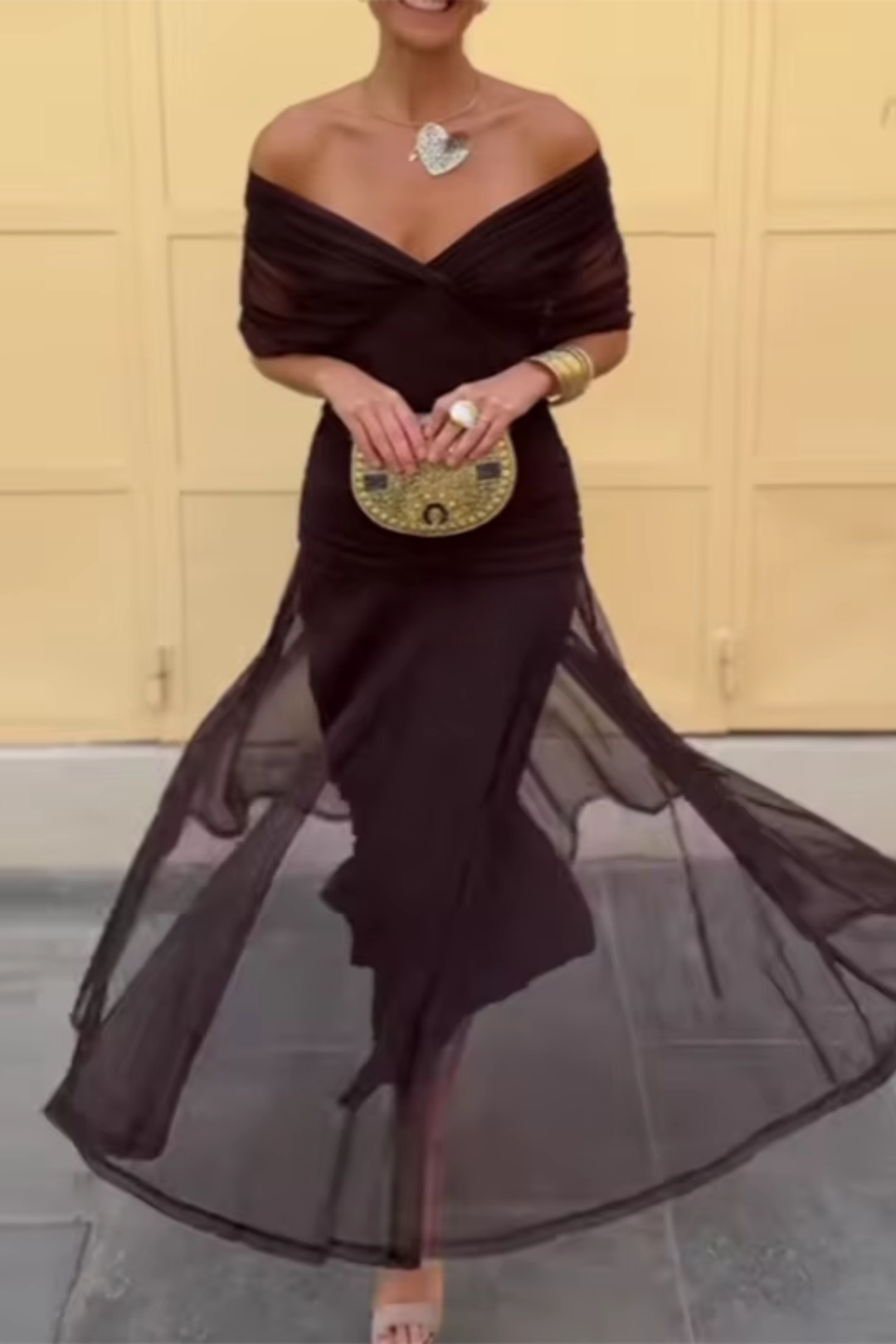 Sasha | V-Neck Pleated Waist Formal Maxi Dress