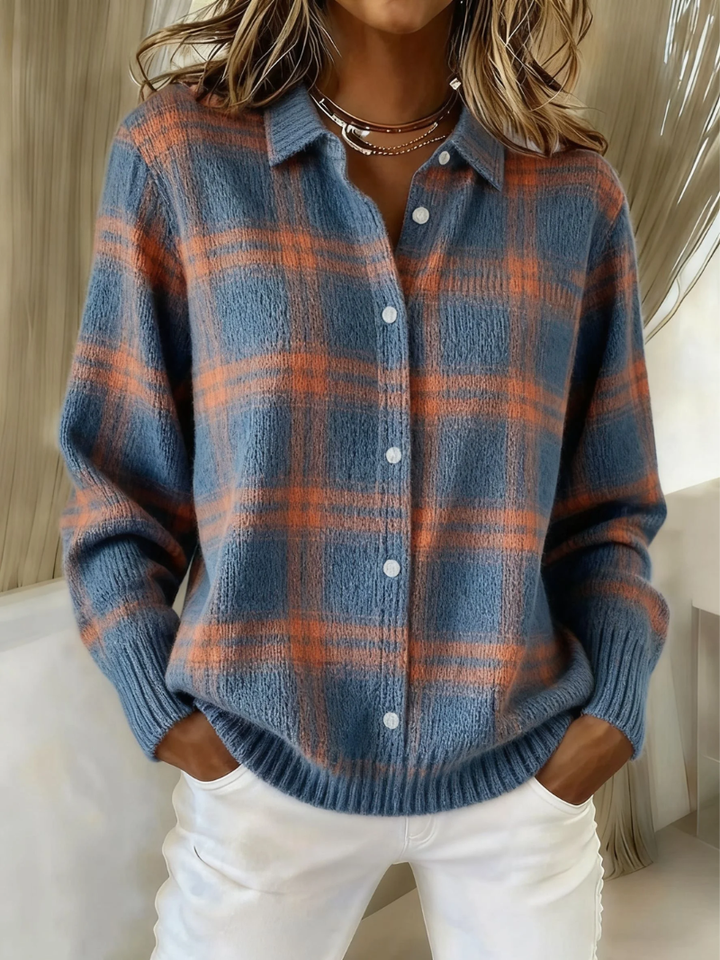 Theresa | Checked Knit Cardigan