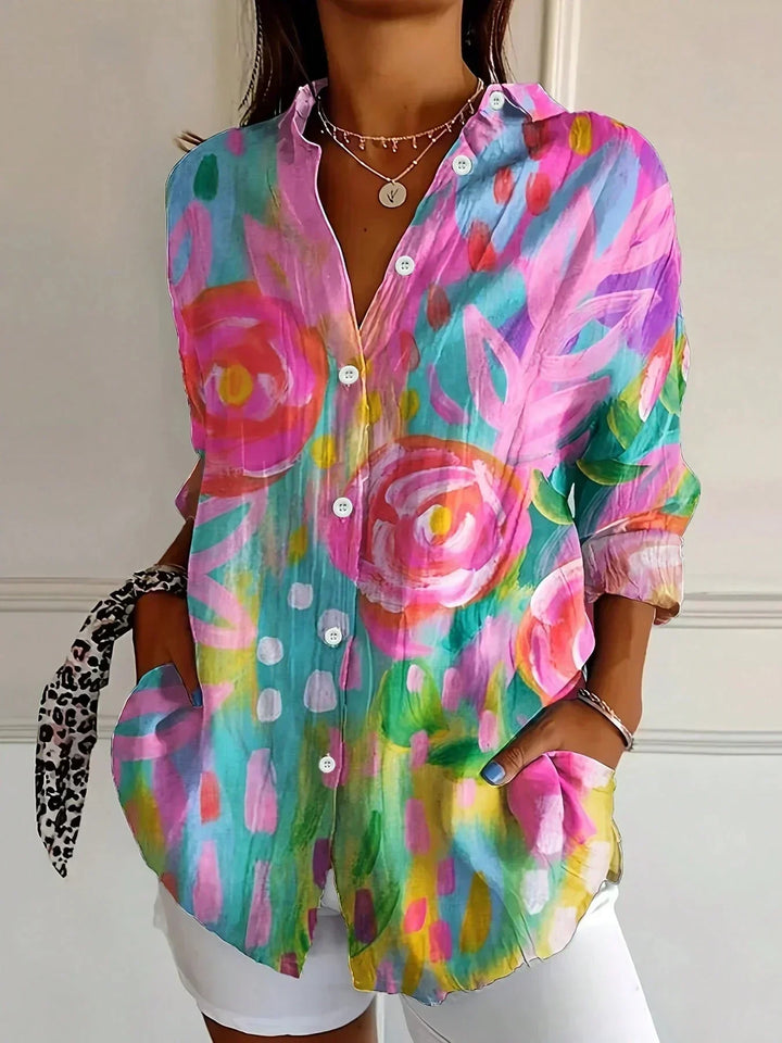 Nina | Blouse with a colourful print