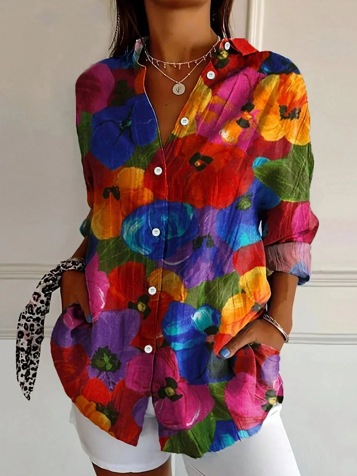 Nina | Blouse with a colourful print