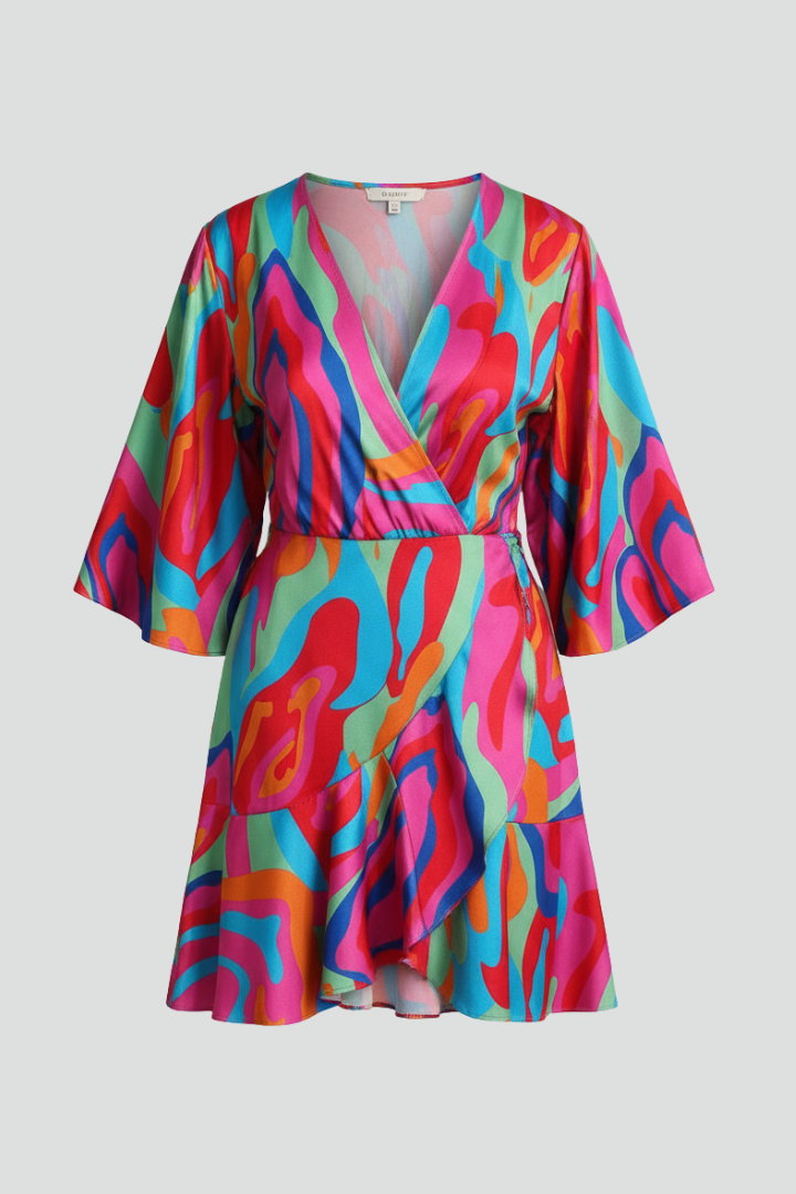 Luna | Women's Batwing Sleeve V-Neck Mini Dress
