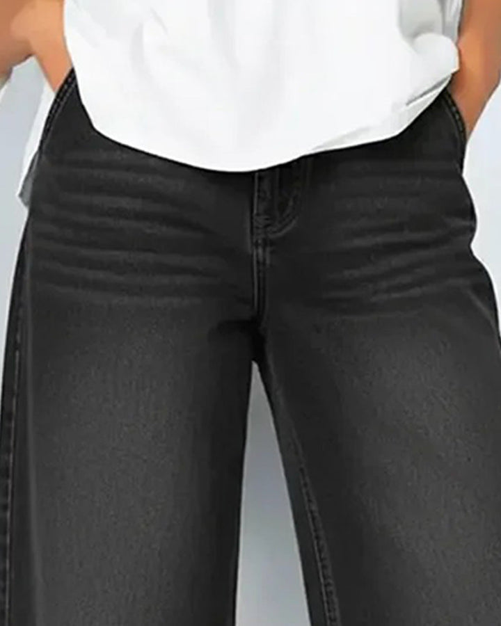 Casual Patchwork Denim Pants