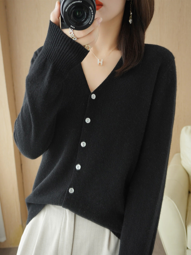 Joy | Women's V-Neck Button-Front Long Sleeve Cardigan