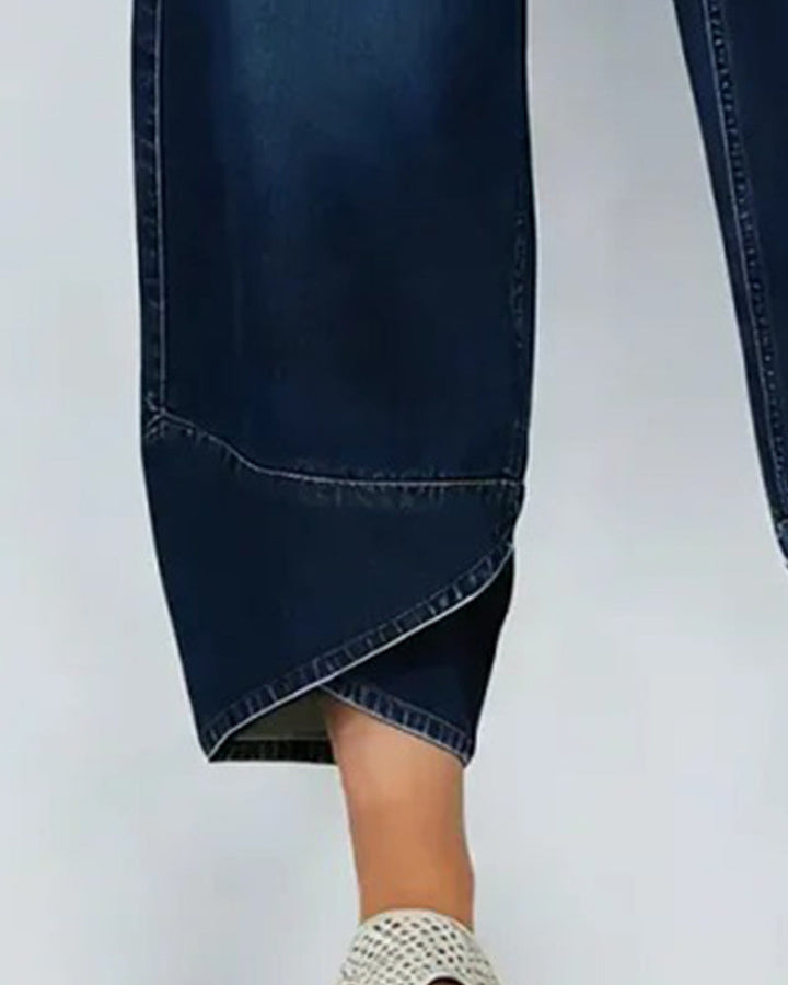 Casual Patchwork Denim Pants