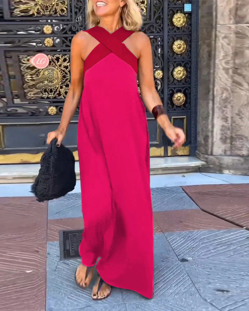Clara | Cross-Neck Maxi Dress