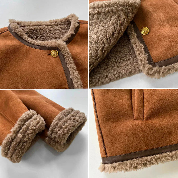 Isabeau | Women's Genuine Sheepskin Buttoned Jacket