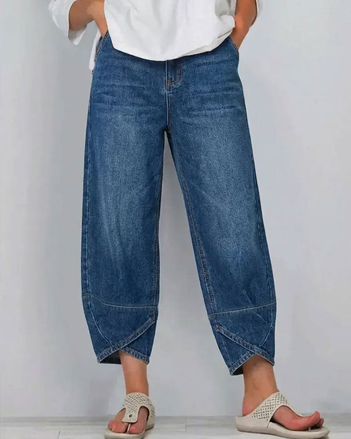 Casual Patchwork Denim Pants
