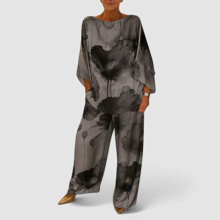 Monica | Artistic Satin Two-Piece Set