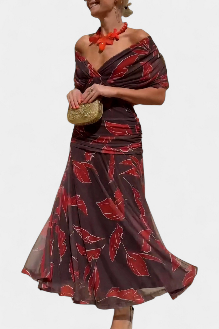Alondra™ | Long Floral Dress with V-Neck