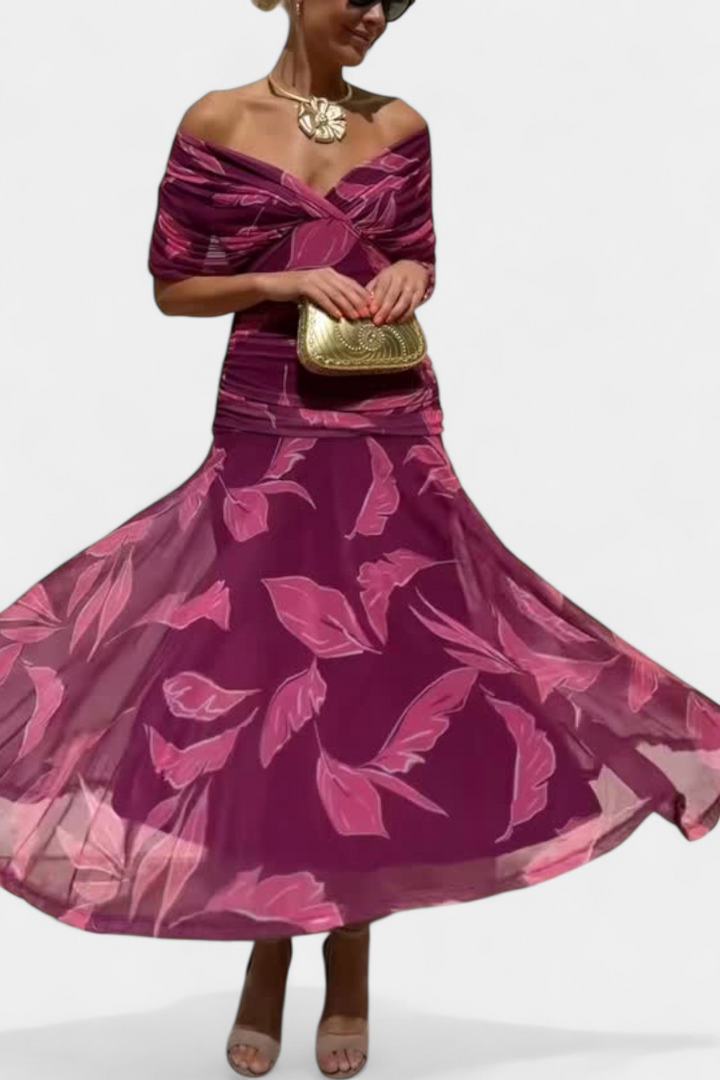 Alondra™ | Long Floral Dress with V-Neck