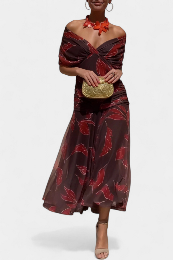 Alondra™ | Long Floral Dress with V-Neck