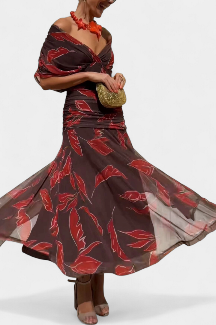Alondra™ | Long Floral Dress with V-Neck