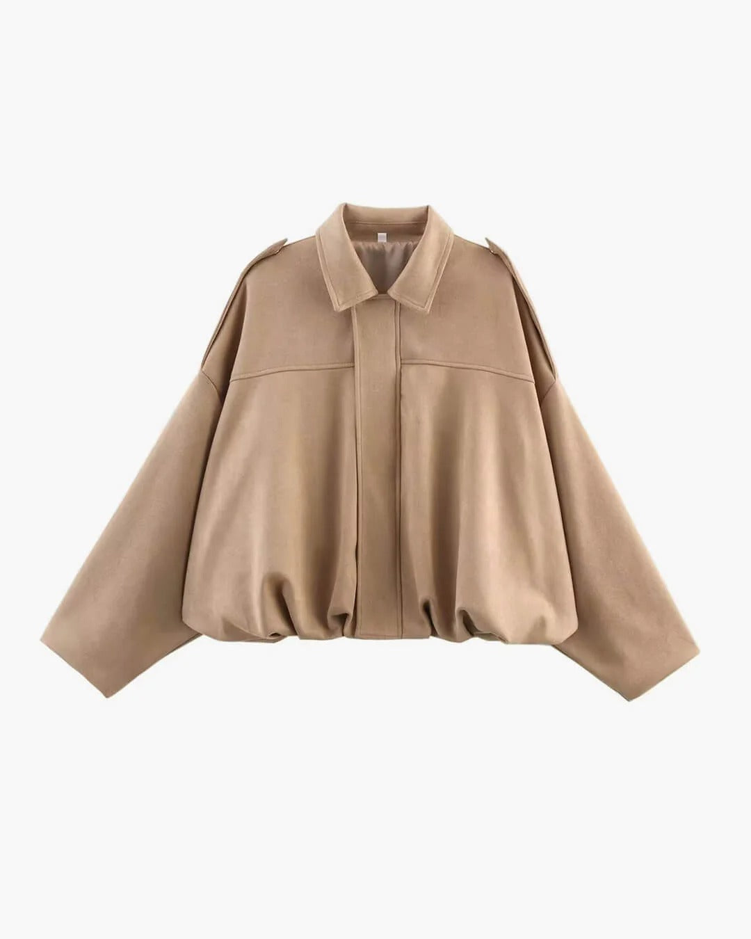 Mabel | Women's Collared Faux Suede Bomber Jacket