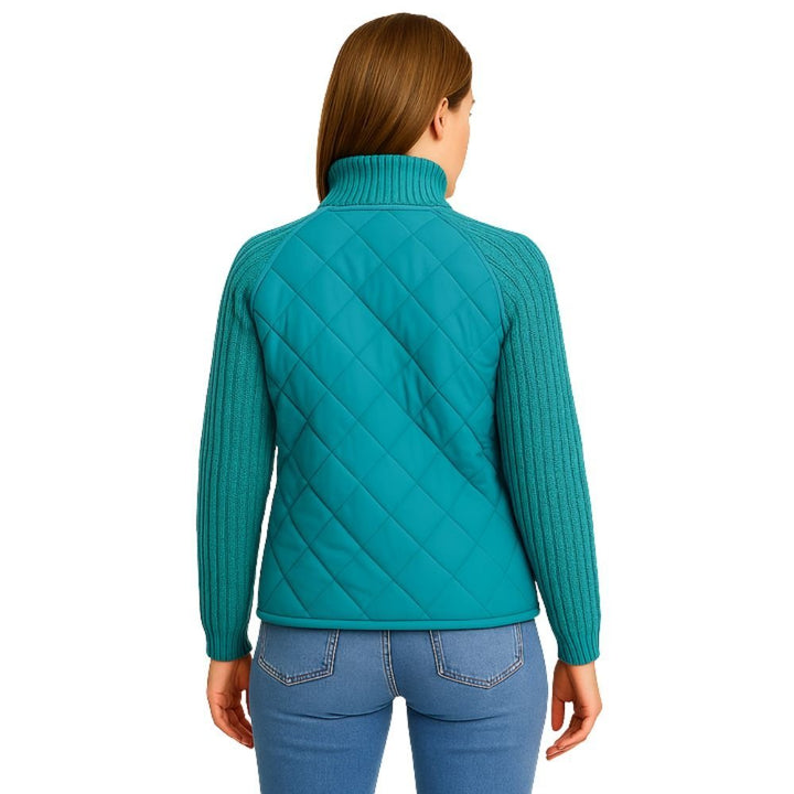 Nala | Cable-Knit Sleeve Quilted Hybrid Jacket