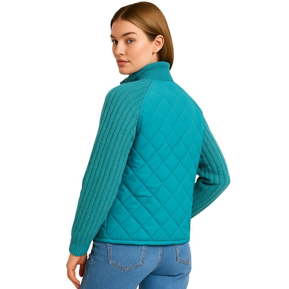 Nala | Cable-Knit Sleeve Quilted Hybrid Jacket