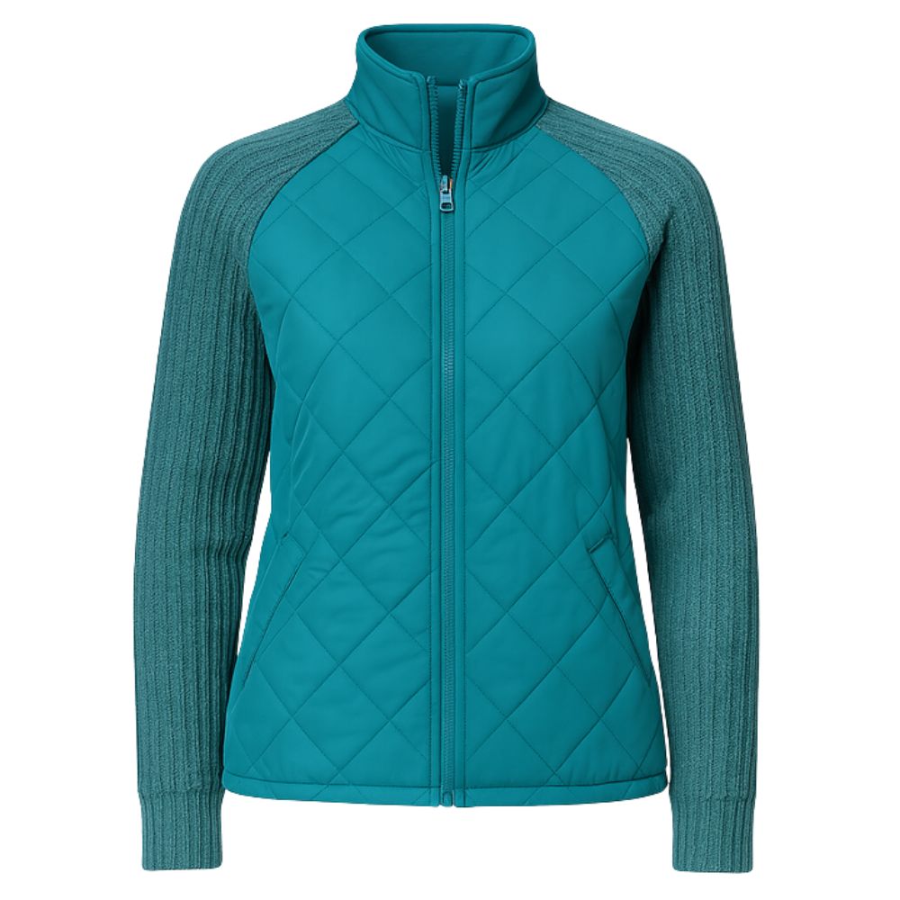 Nala | Cable-Knit Sleeve Quilted Hybrid Jacket