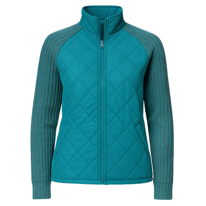 Nala | Cable-Knit Sleeve Quilted Hybrid Jacket