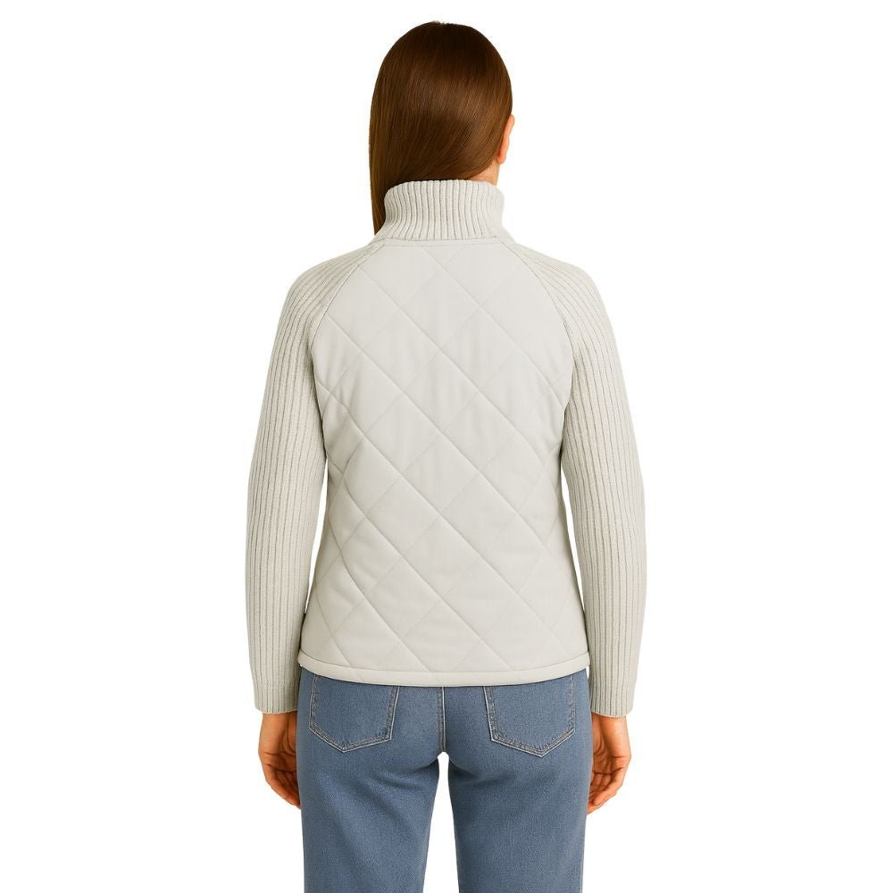 Nala | Cable-Knit Sleeve Quilted Hybrid Jacket