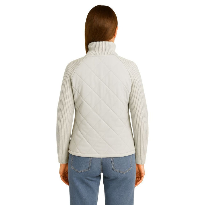 Nala | Cable-Knit Sleeve Quilted Hybrid Jacket