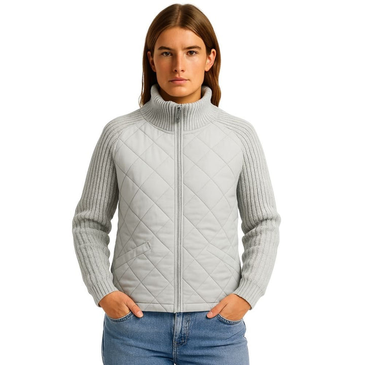 Nala | Cable-Knit Sleeve Quilted Hybrid Jacket